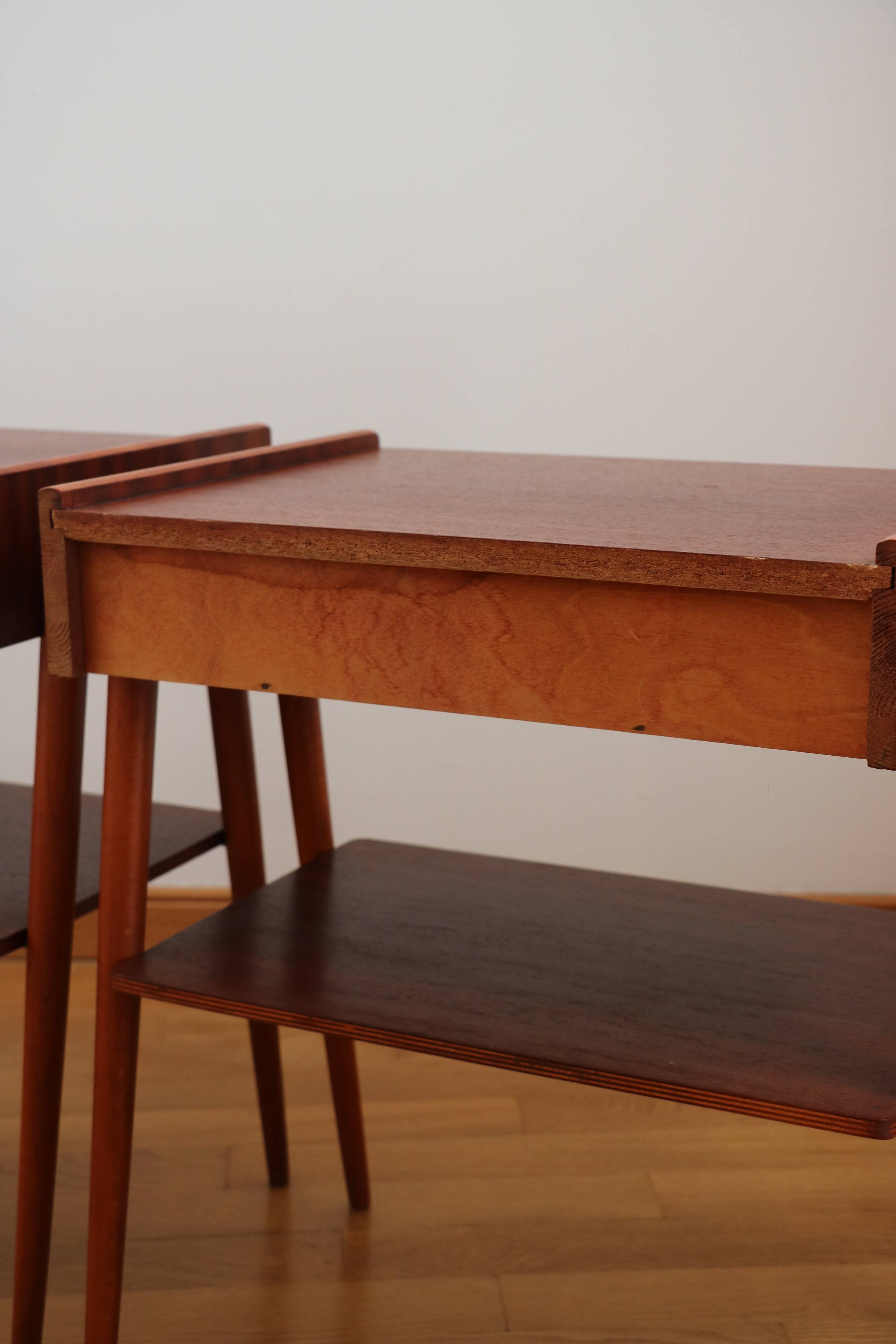 Pair of Scandinavian teak bedside tables, Carlström
