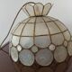 Suspension abat jour nacre et laiton vintage