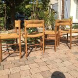 Lot of 4 chairs Dordogne of Robert Sentou 1960