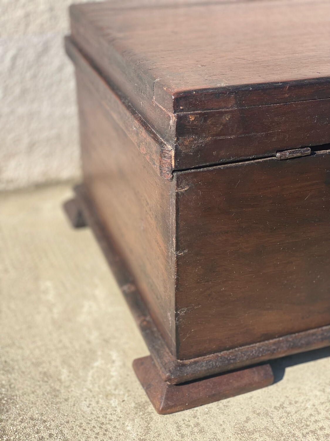 Old exotic wood chest from Ghana