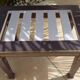 Coffee table or side table in style with its brass strips totalem.