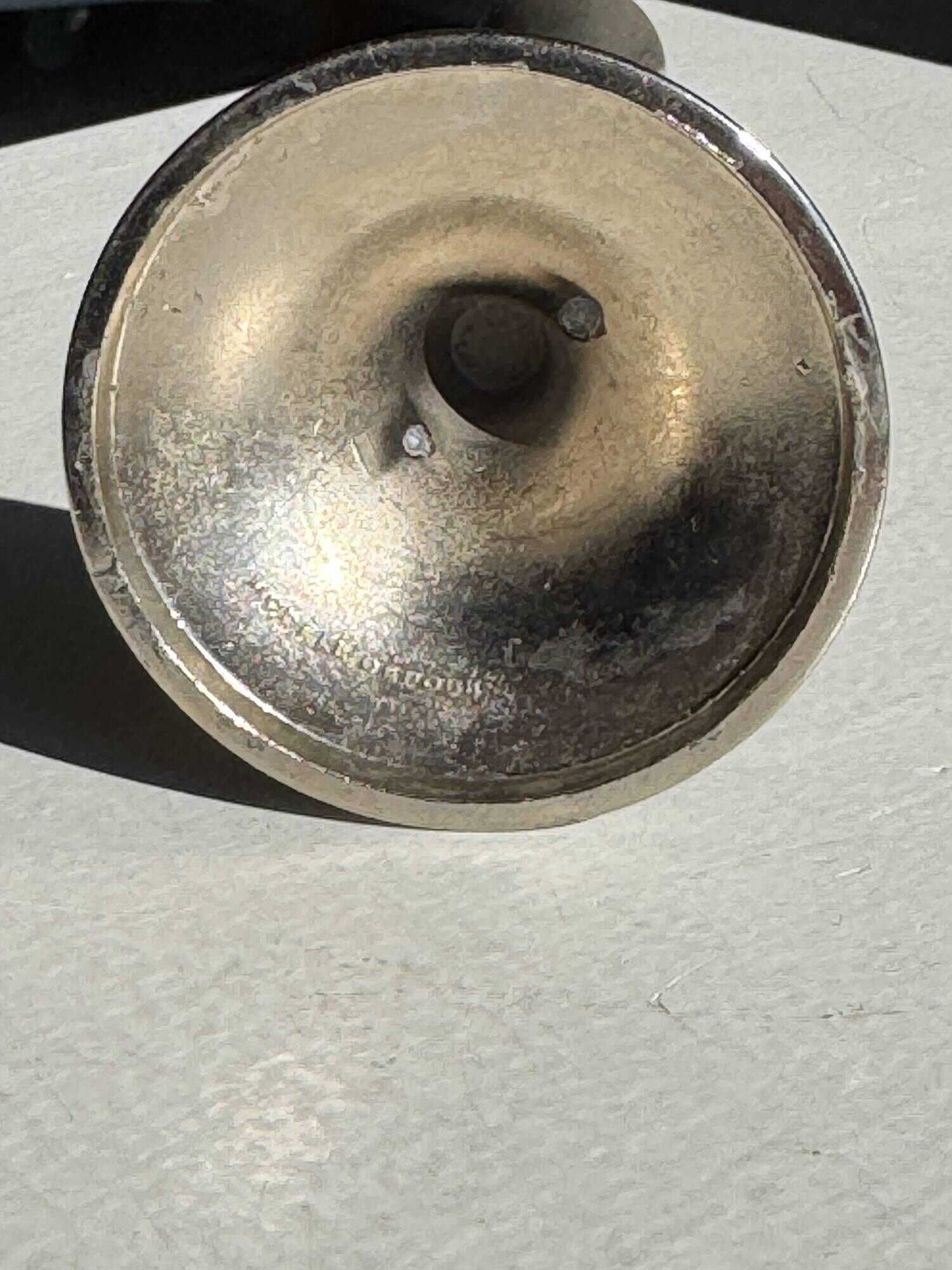 Vase soliflore vintage en métal gris à pied évasé H17 D6