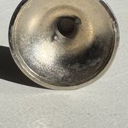 Vase soliflore vintage en métal gris à pied évasé H17 D6