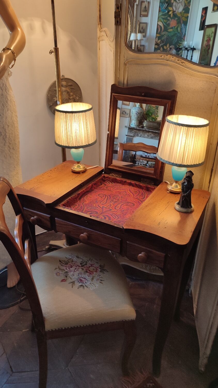 Coiffeuse a abattant style Louis XV