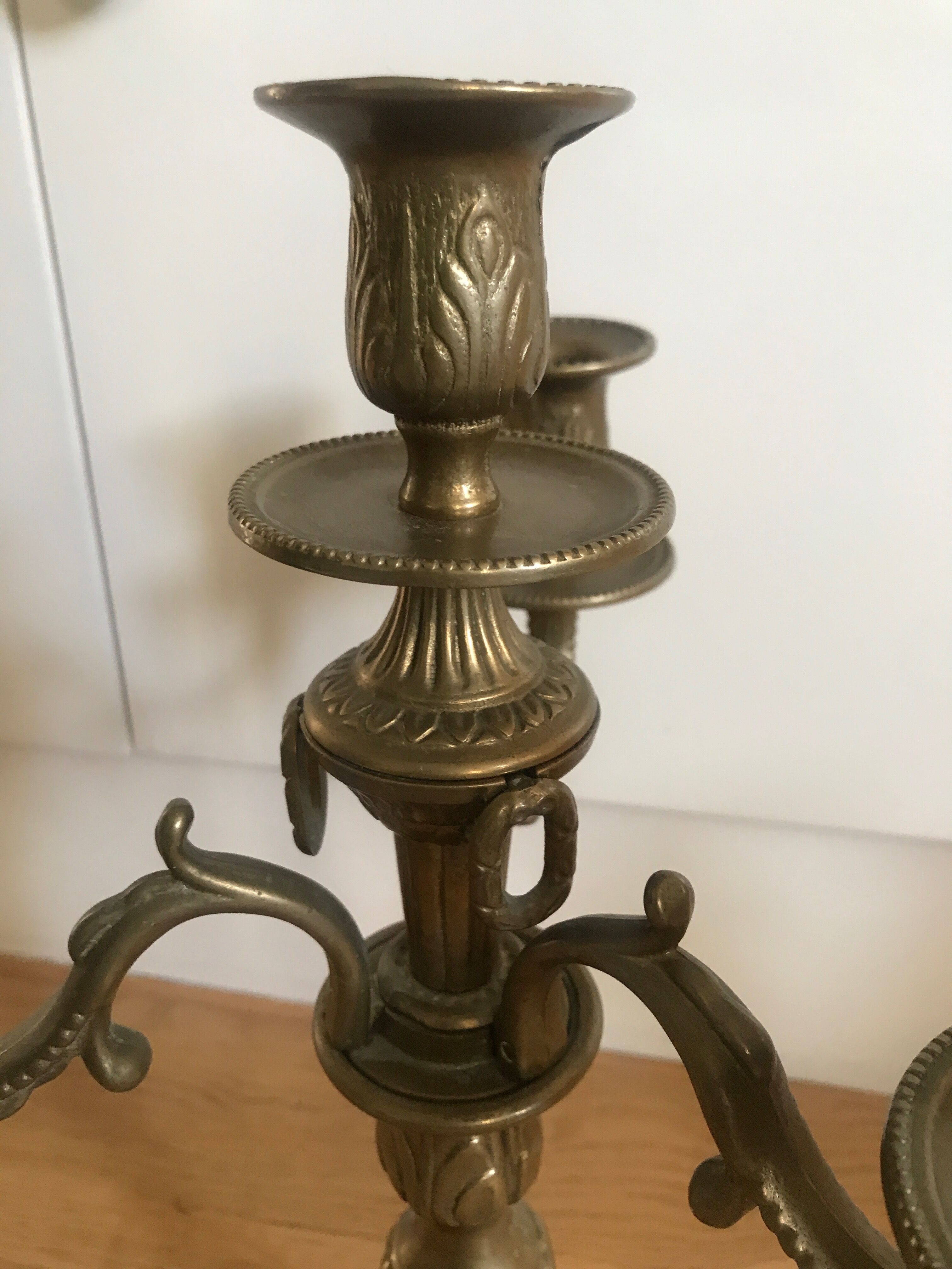 Bronze candlestick pair