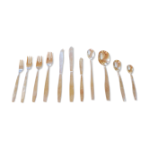 Midcentury modern gold tone flatware, 1970s