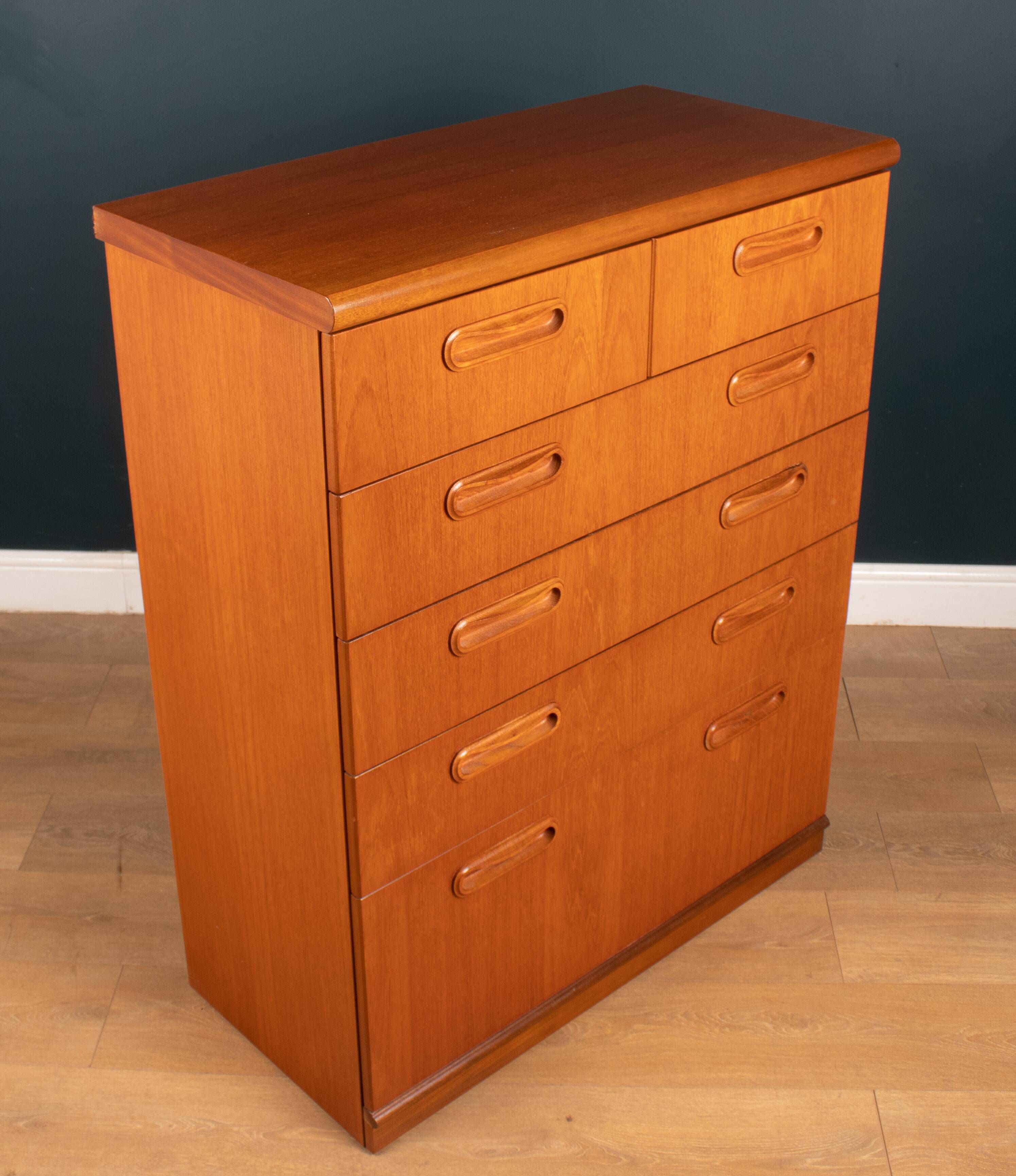 Restored Teak 1960s Retro 2 Over 4 Tall Chest Of Drawers By Meredew