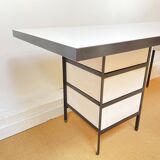 Large black and white Georges Nelson desk for Herman Miller, USA, circa 1950.
