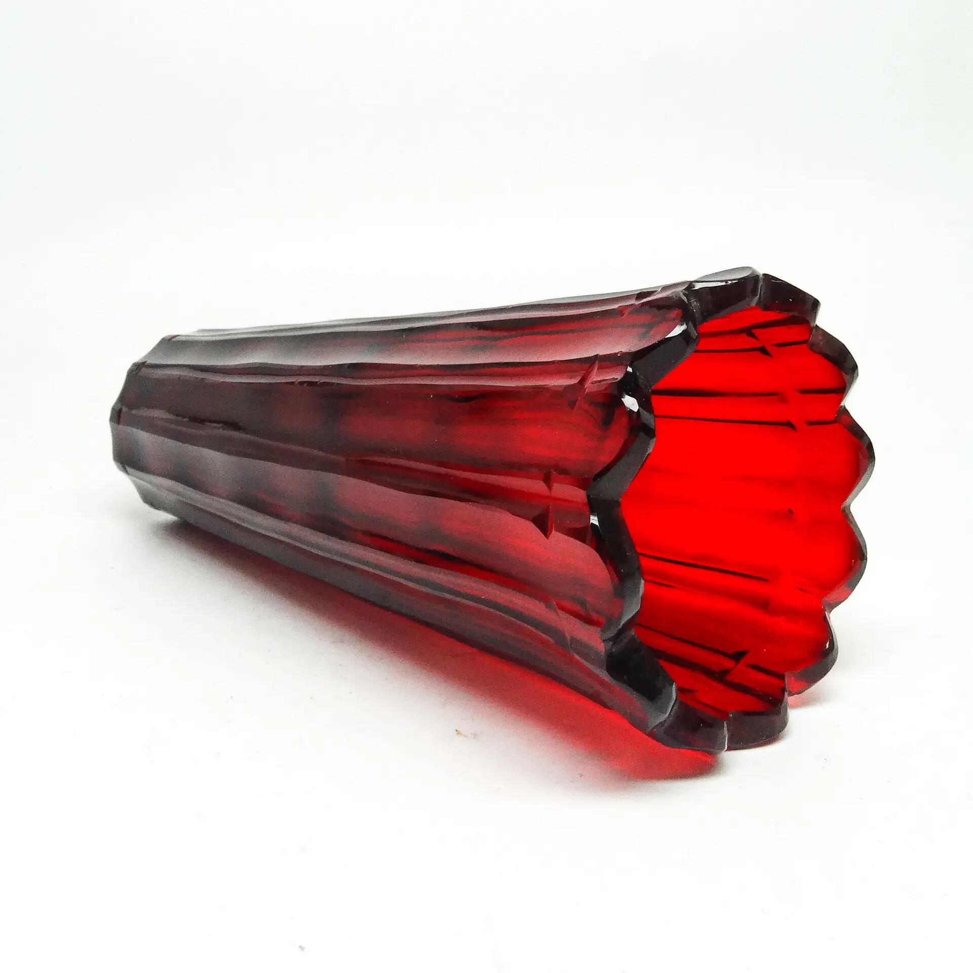 Biedermeier vase, ruby crystal, Bohemia, Czech Republic, 19th century