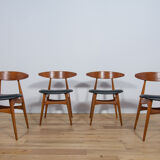 Mid century danish ch33 dining chairs by Hans J. Wegner for Carl Hansen & søn, set of 4