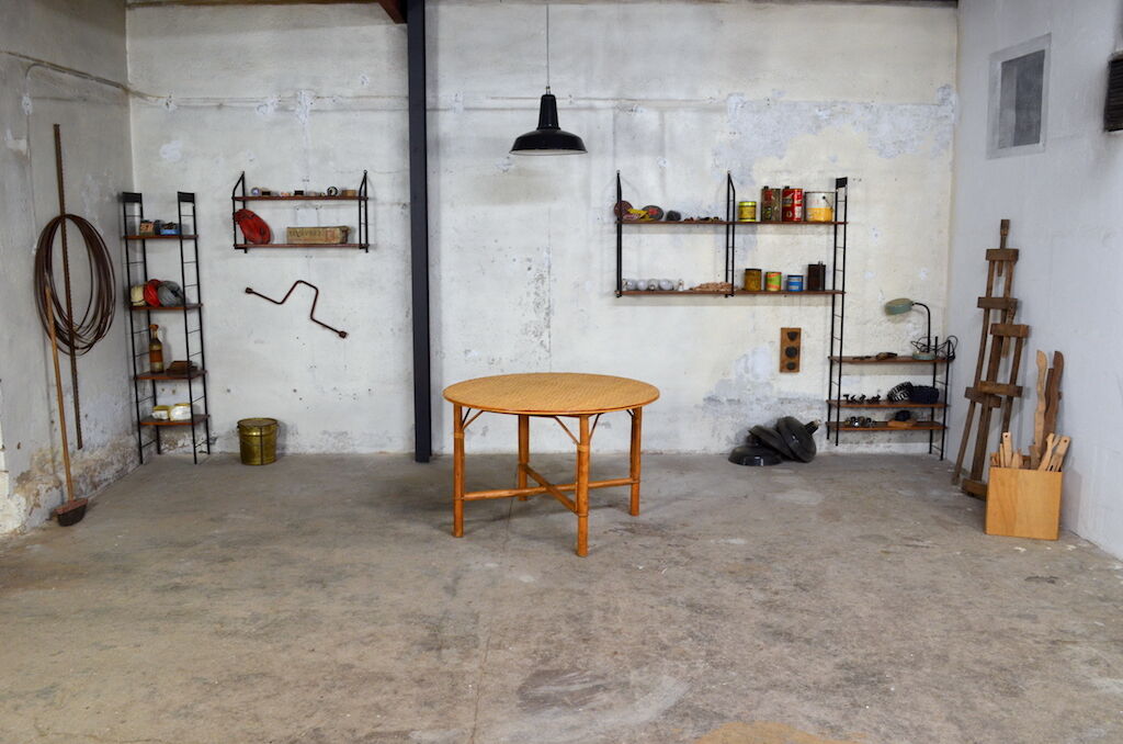 Léontine vintage 60's rattan dining table