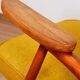 Set of MID Century Armchairs Ocher Yellow Wool, Turned Legs, 1960s