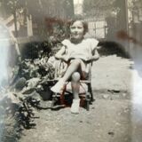 two vintage black and white photographs, framed, children