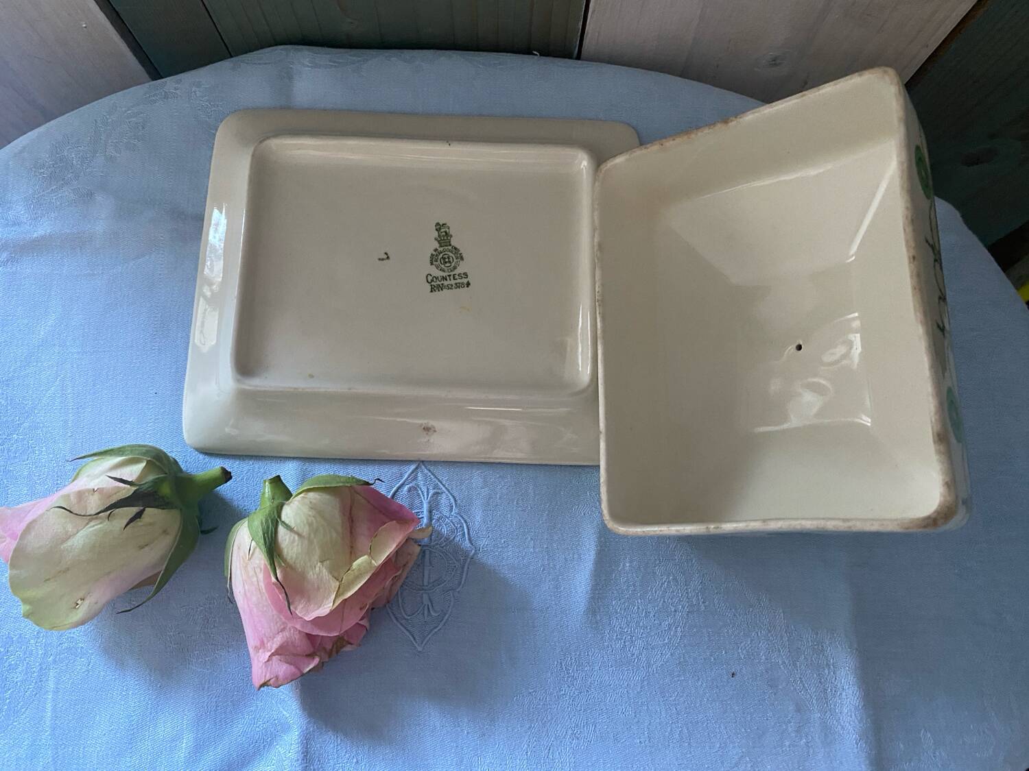 Antique Royal Doulton Earthenware Butter Dish