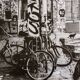 Urban scene with graffiti, vintage silver gelatin print, framed, 42 x 32 cm