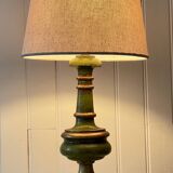 Vintage lamp in turned wood chic gold