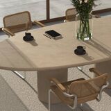 Handcrafted w/ Plaster - Textured Dining Table “Ellipsis” – Oval Shape 260