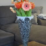 Vase en verre poli signé Pauline Godefroid