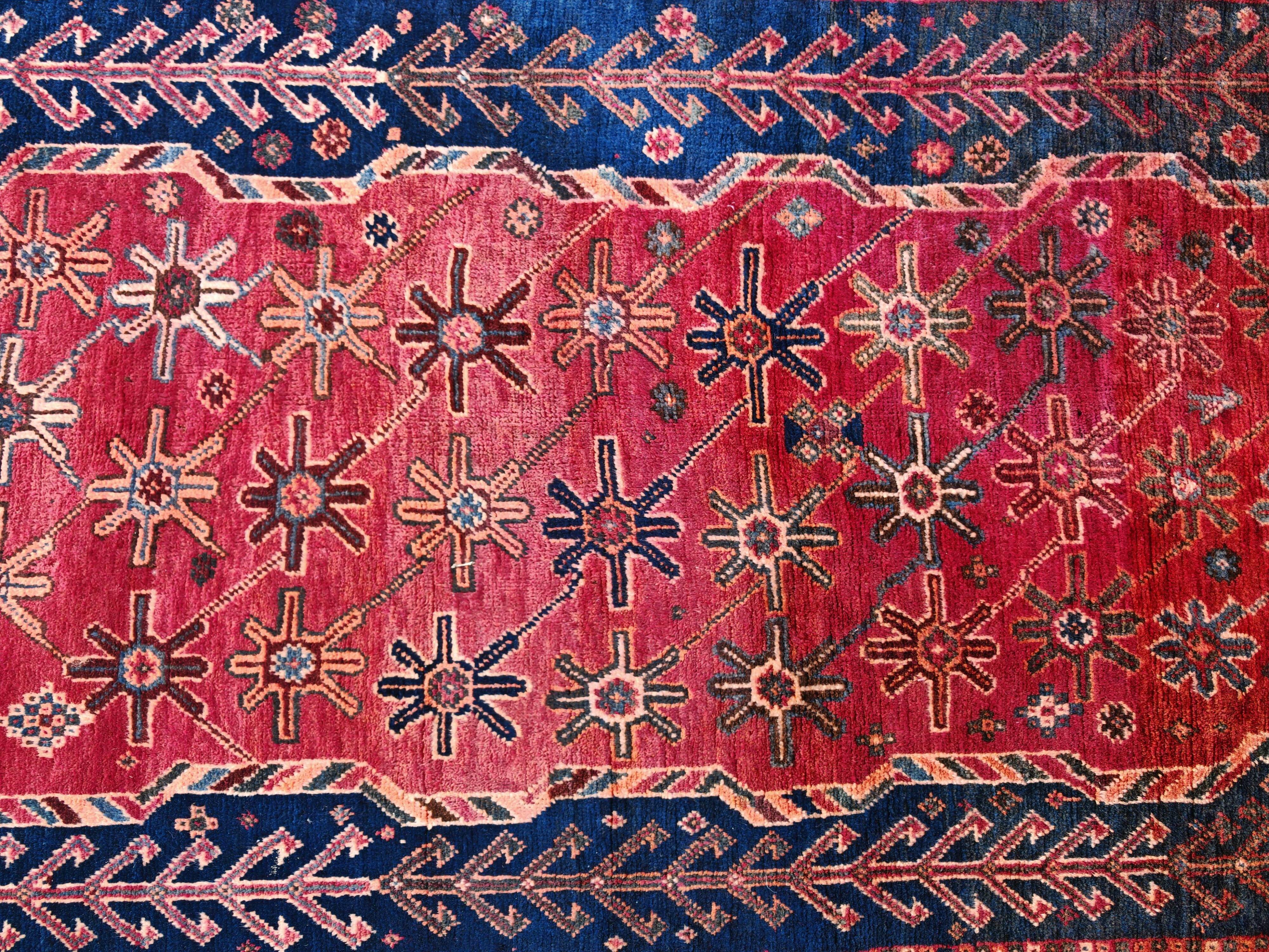 Vintage Persian Luri rug wool from the 1950s