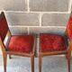 1890/1930 Pair of red velvet chairs / beech