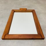 Brutalist elm mirror 70s, solid wood