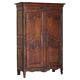 Antique Carved Wardrobe Dated 1844 with Shaped Panels