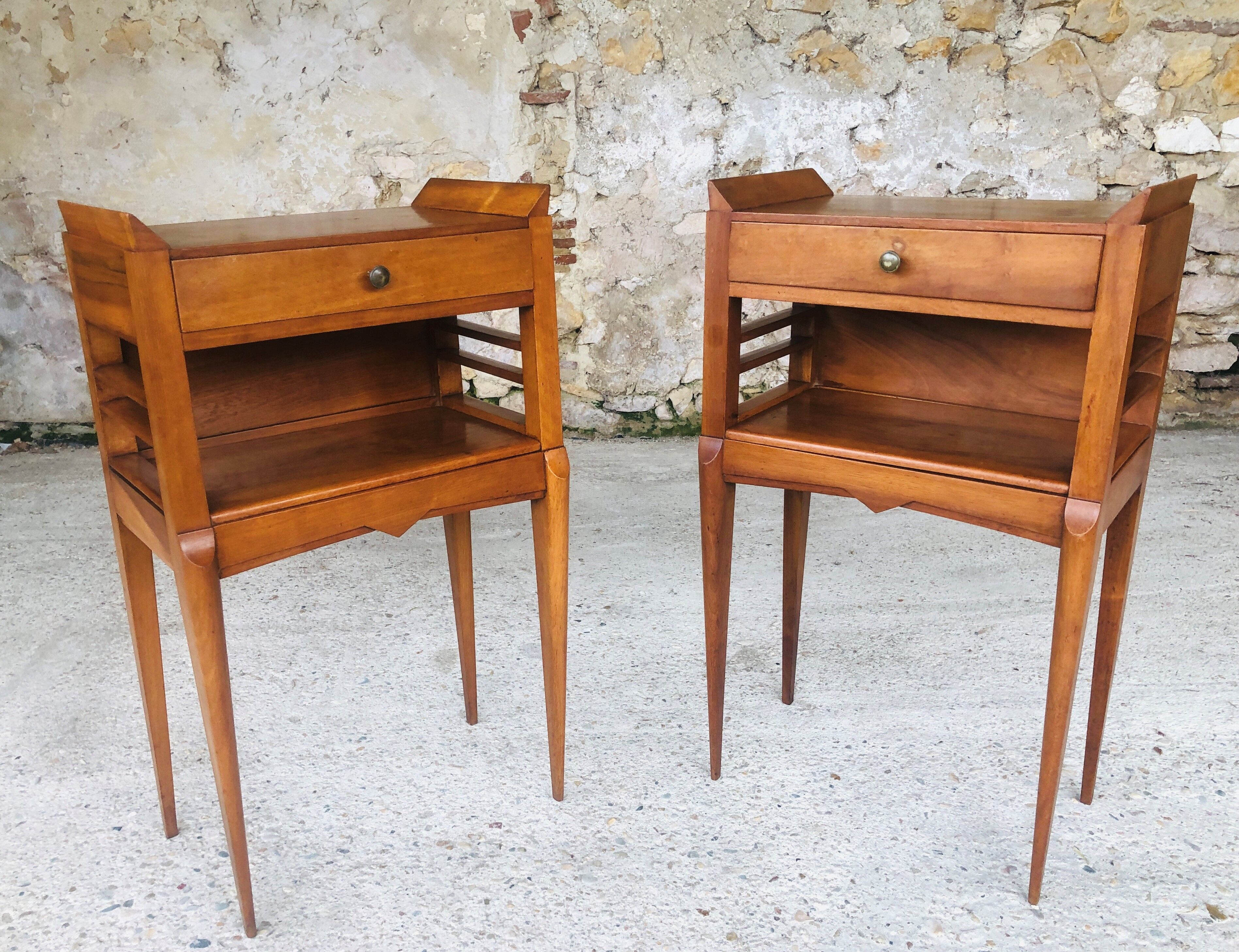 Pair of Italian bedsides, Art deco 50s