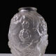 Satin pressed glass art deco vase, 1930s