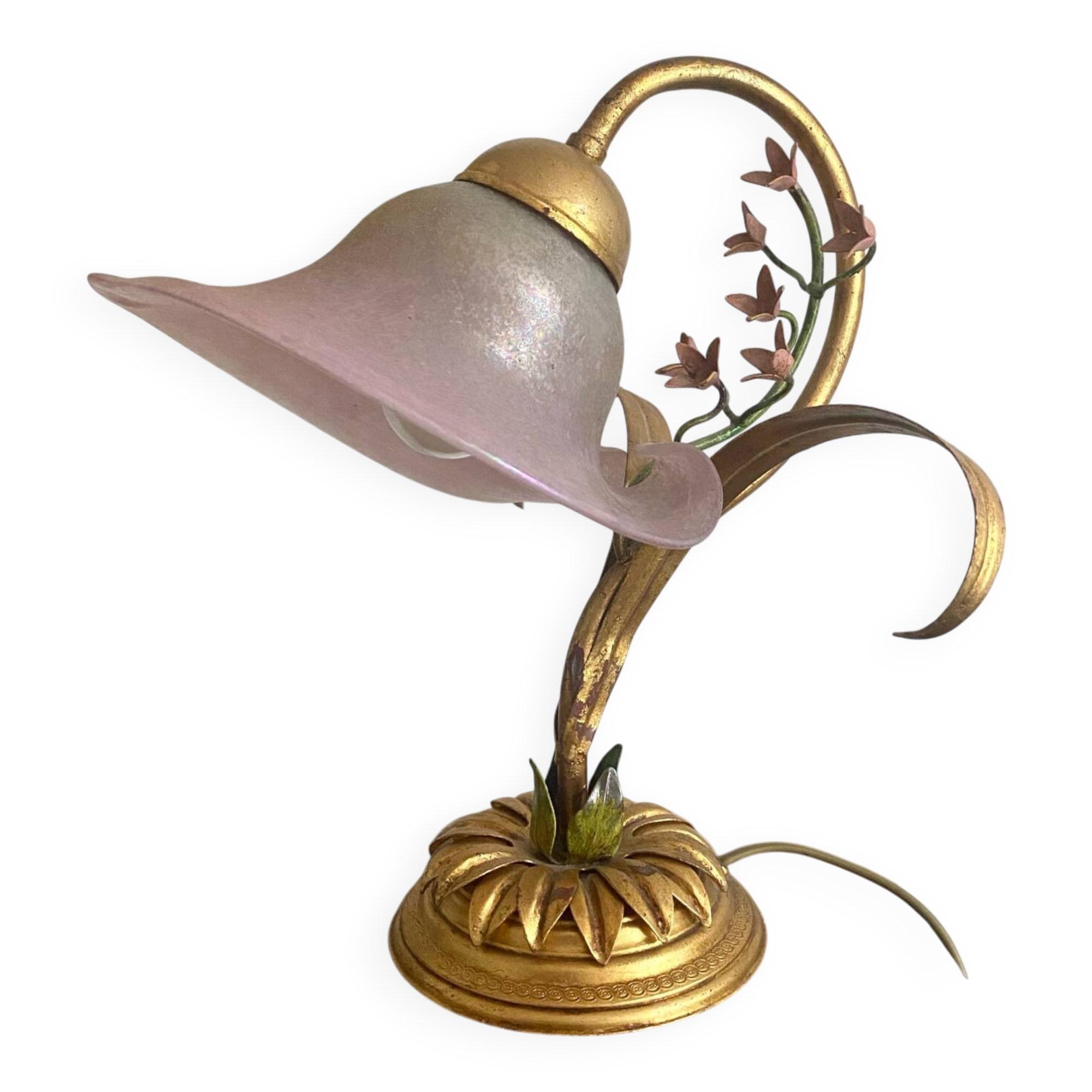 Vintage flower and foliage lamp, Italy, 1960s