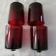Set of 4 red-coloured wine glasses