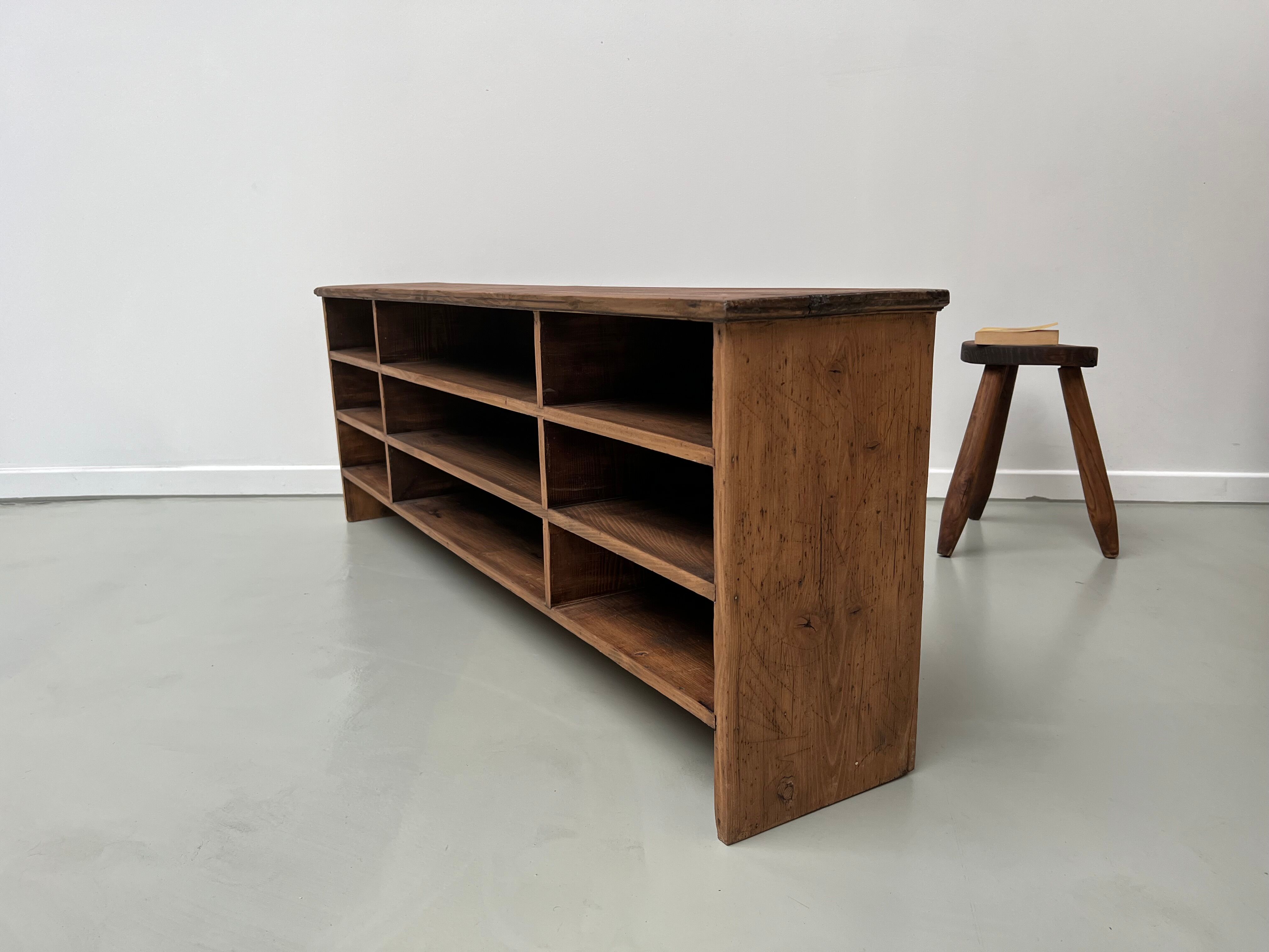 Antique pine cabinet with lockers