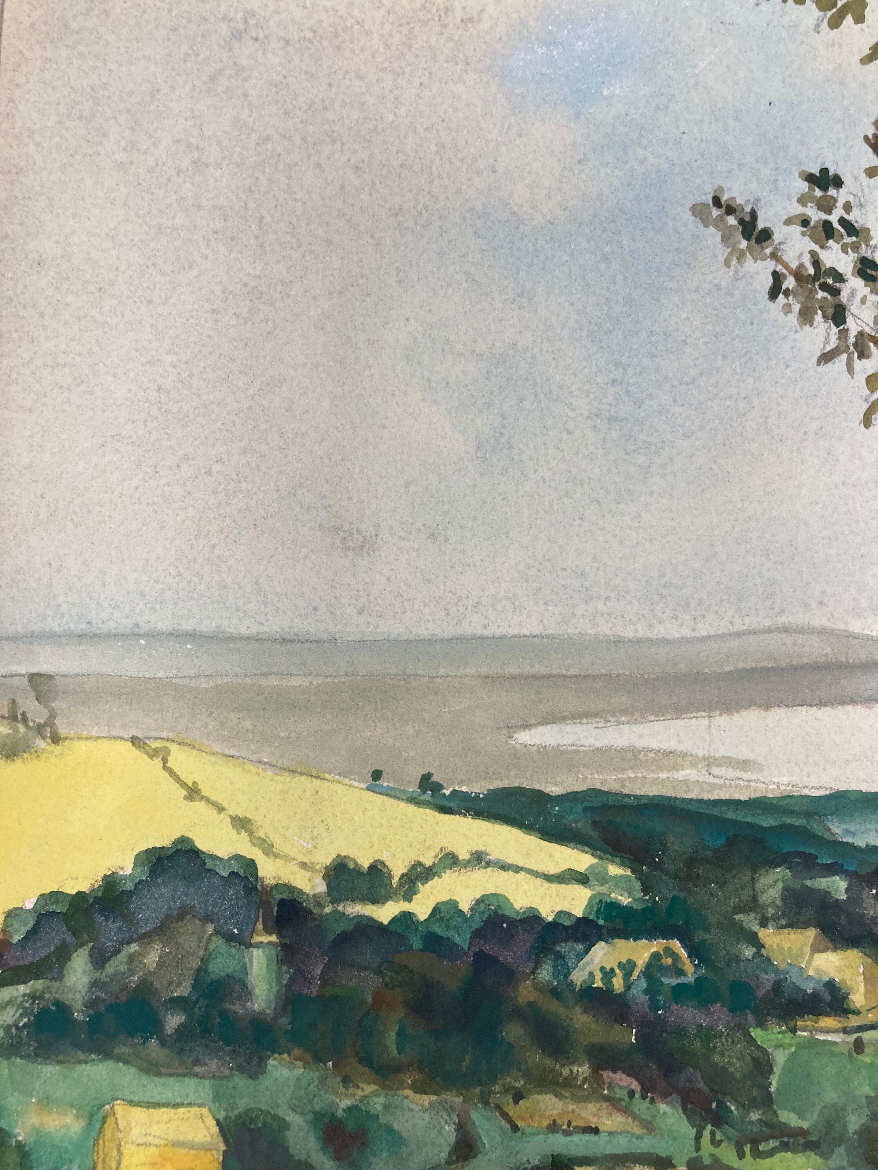 Vintage landscape watercolor