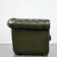 Magnifique fauteuil club en cuir de vachette verte de style anglais.