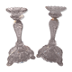 Pair of glass candlesticks and gilding
