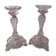 Pair of glass candlesticks and gilding