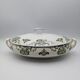 vegetable serving dish tureen earthenware English floral green decoration