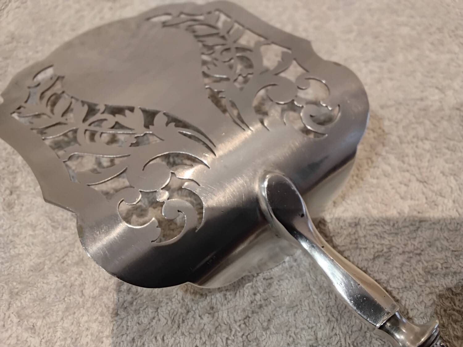 Asparagus server with 950 silver handle, Minerva silversmith Soufflot LXVI