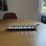 Baccarat liqueur set, glasses, and stand. Rare item.