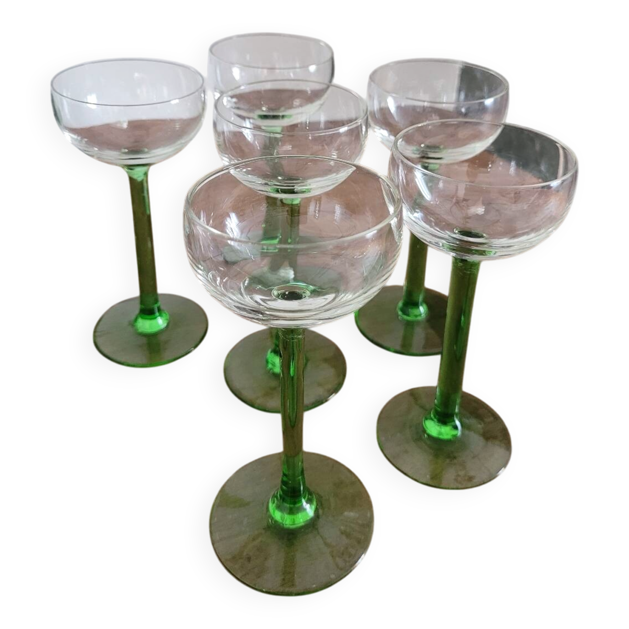 Set of 6 stemmed glasses for white wine from Alsace