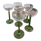 Set of 6 stemmed glasses for white wine from Alsace