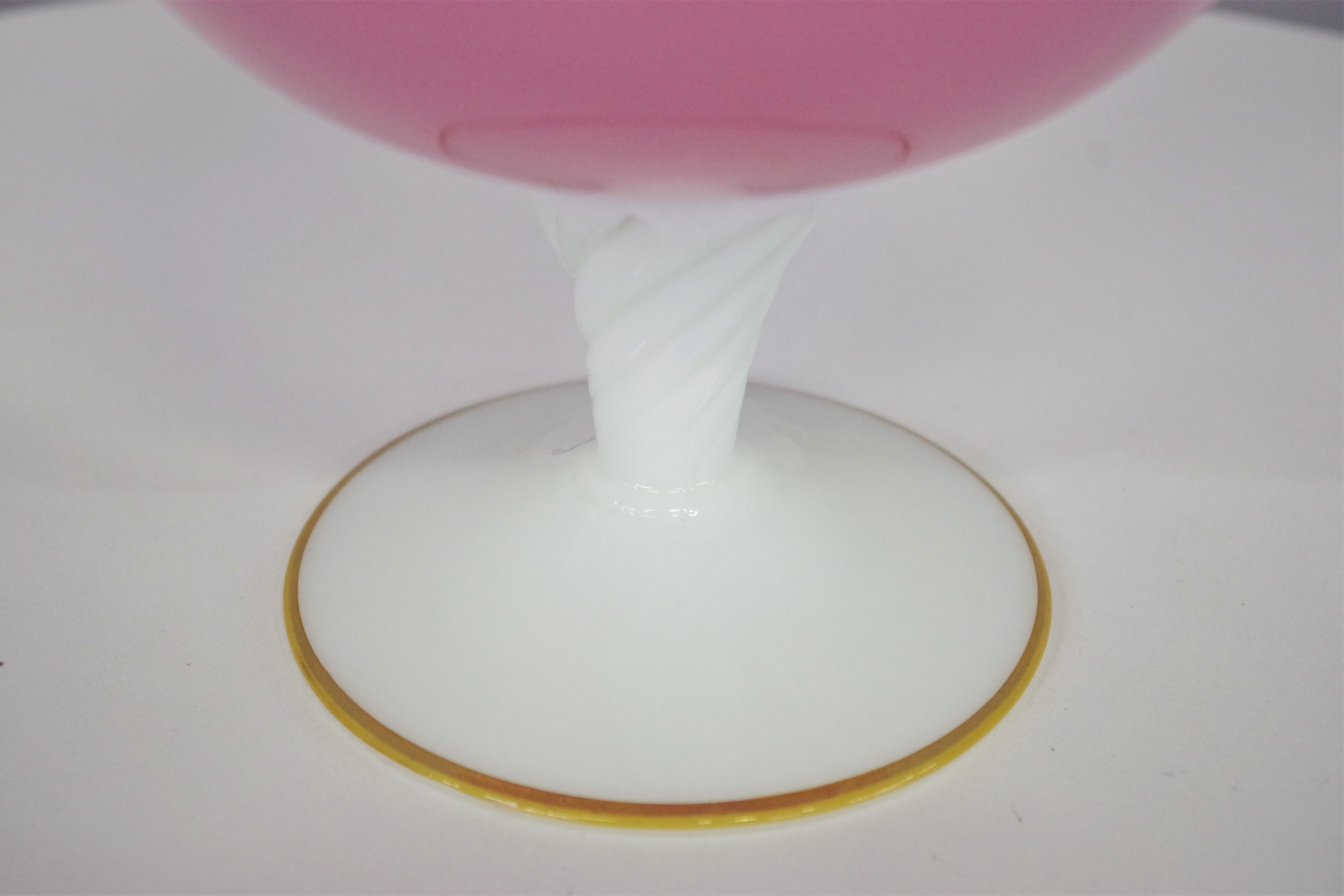 Hand-decorated glass French vase