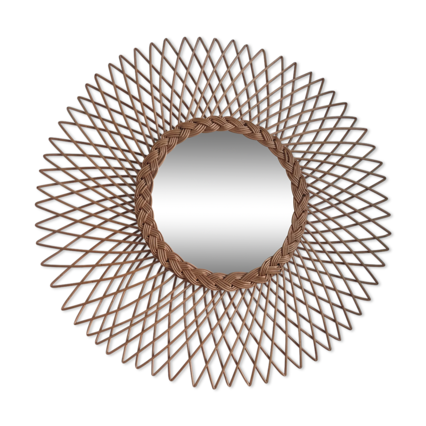 Rattan mirror 69x69cm