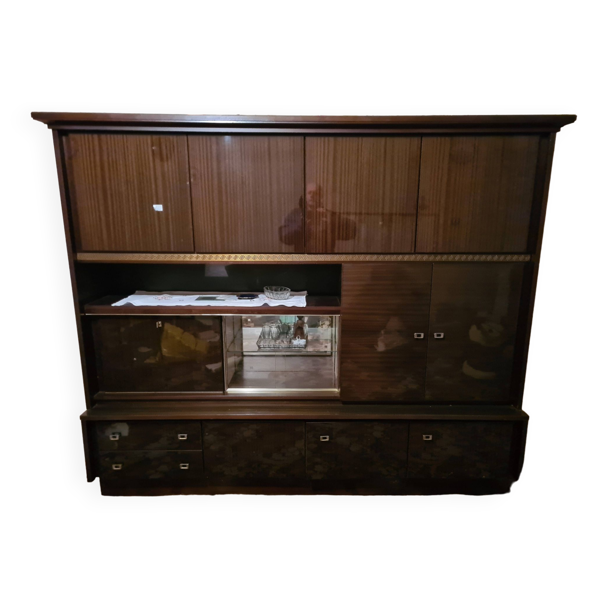 Large lacquered wooden sideboard from the 80s