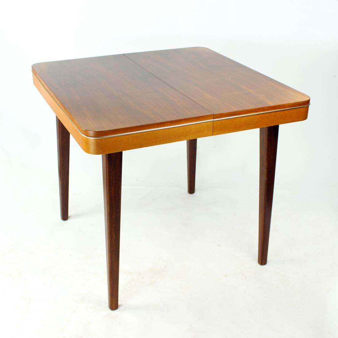 Extendable Square Dining Table In Walnut By Jitona, Czechoslovakia 1968