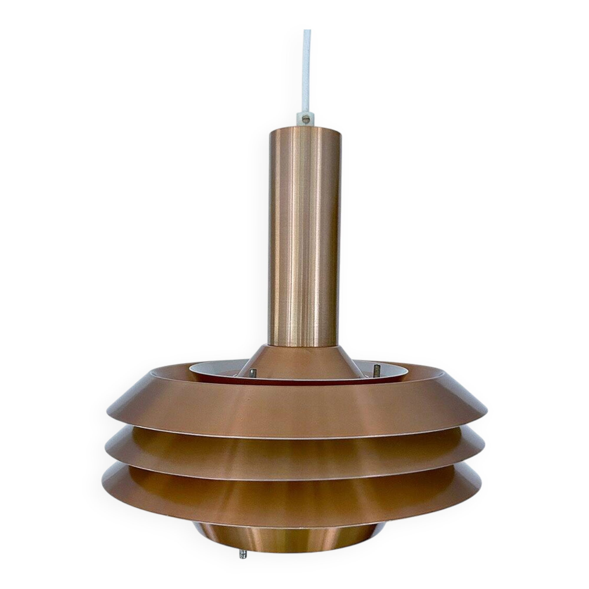 Mid-century modern Danish copper pendant light, 1970s