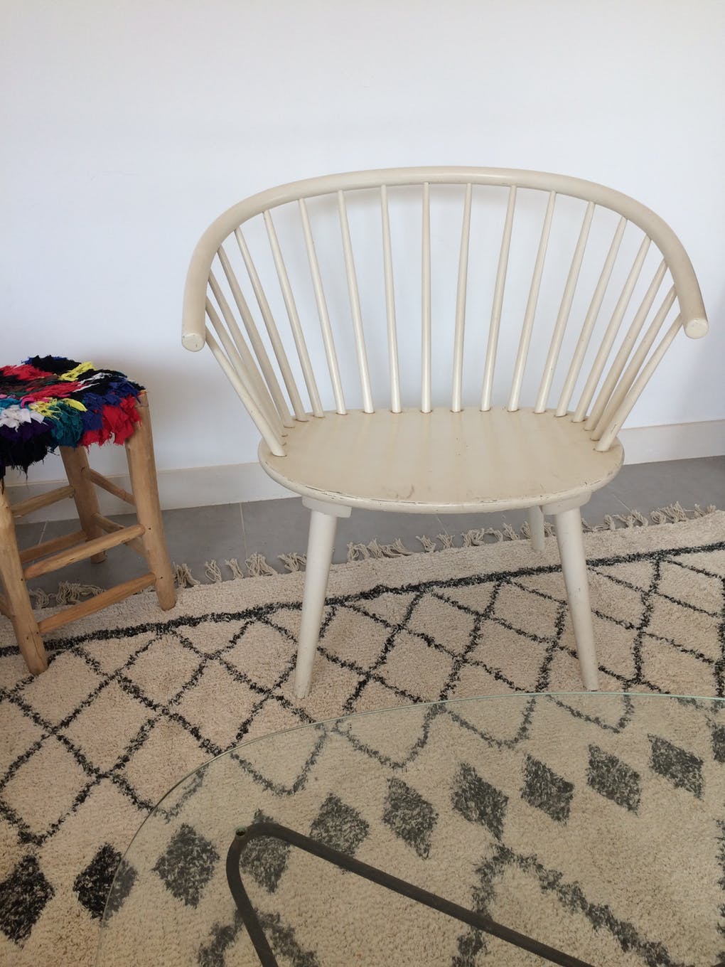 Fauteuil scandinave bois blanc