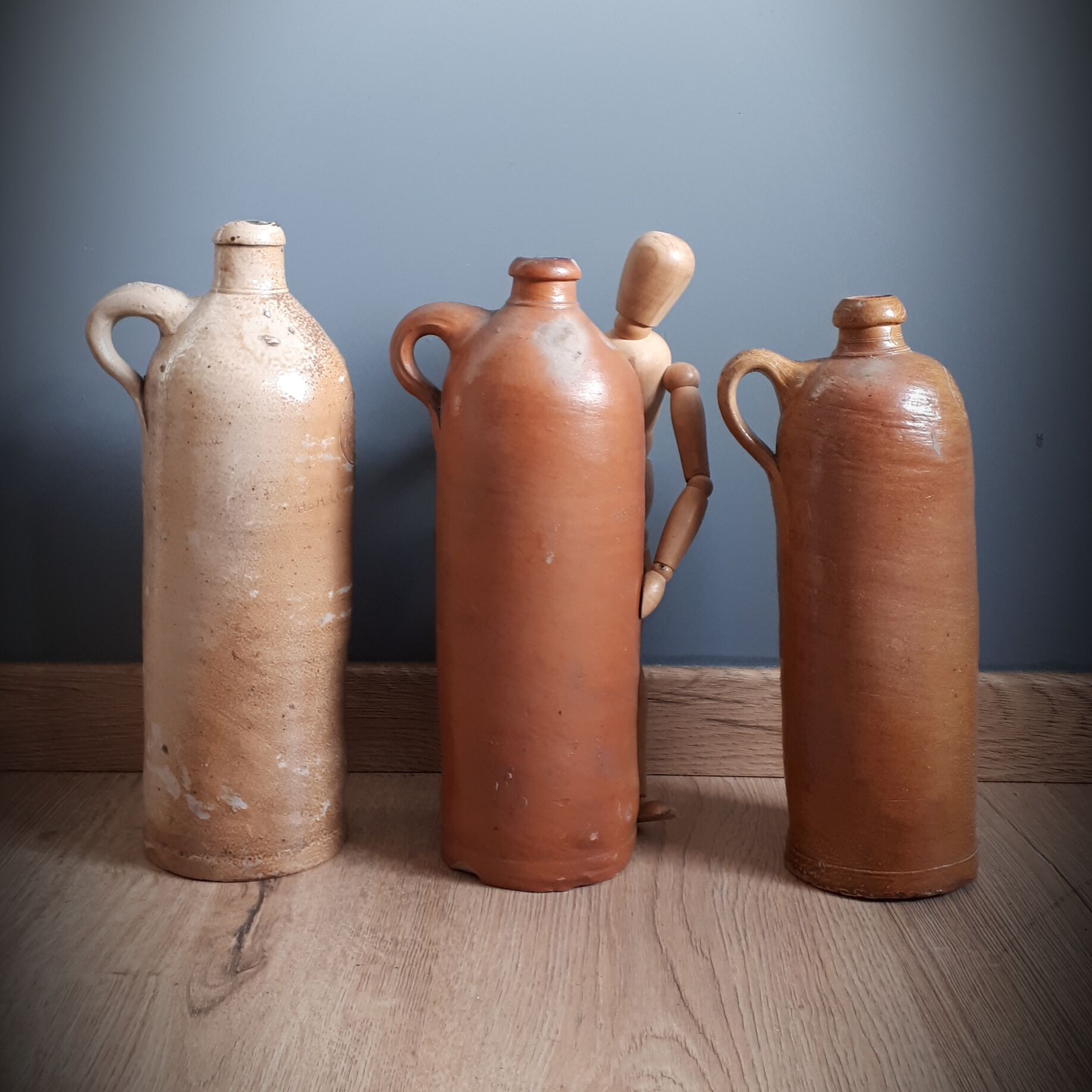 Trio of sandstone carafes with cove