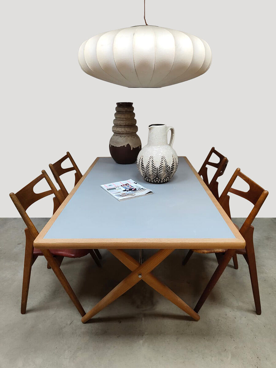 Vintage Hans J. Wegner sawhorse dining table AT303 Andreas Tuck