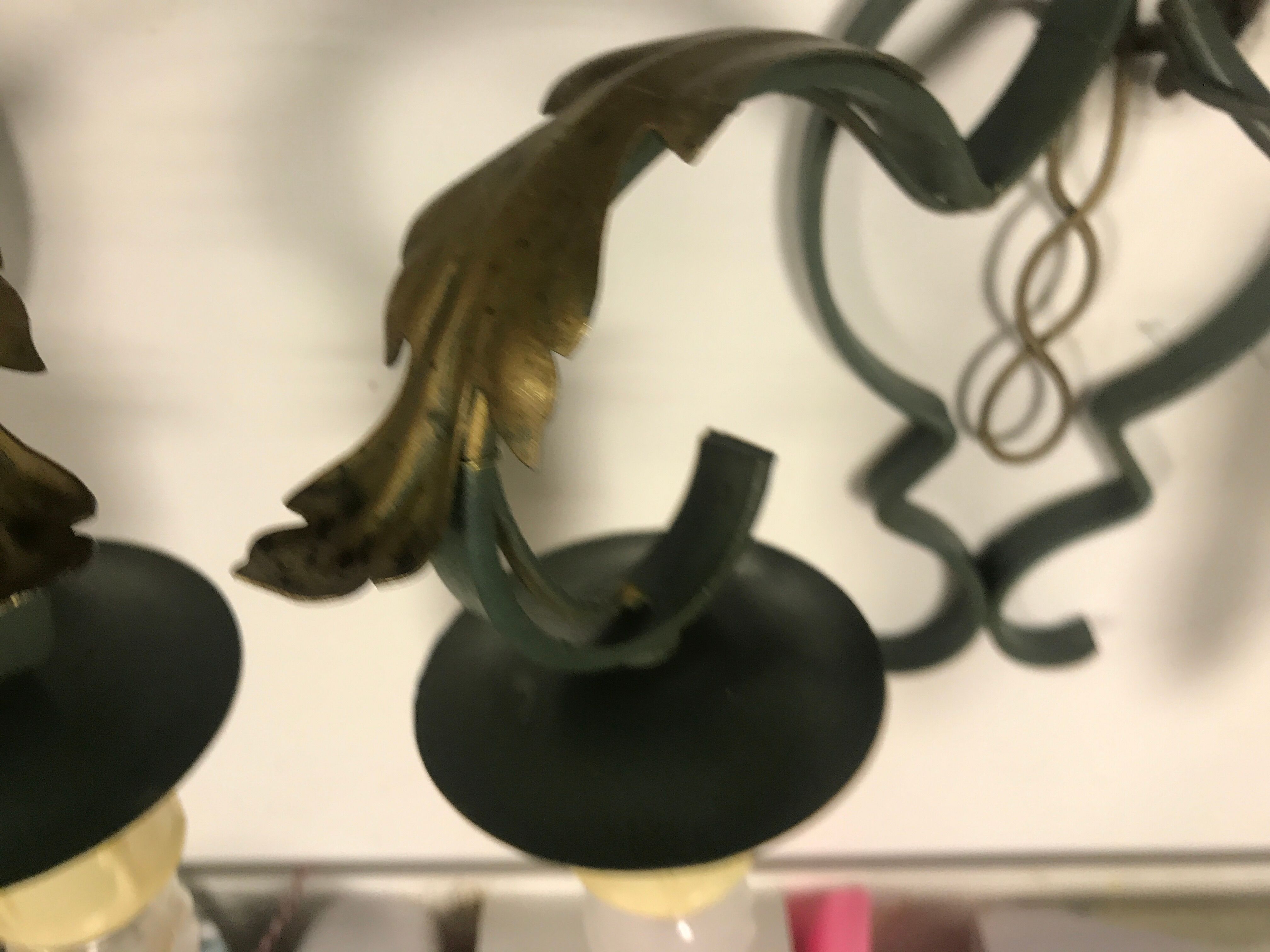 Pair of gilded metal wall sconces