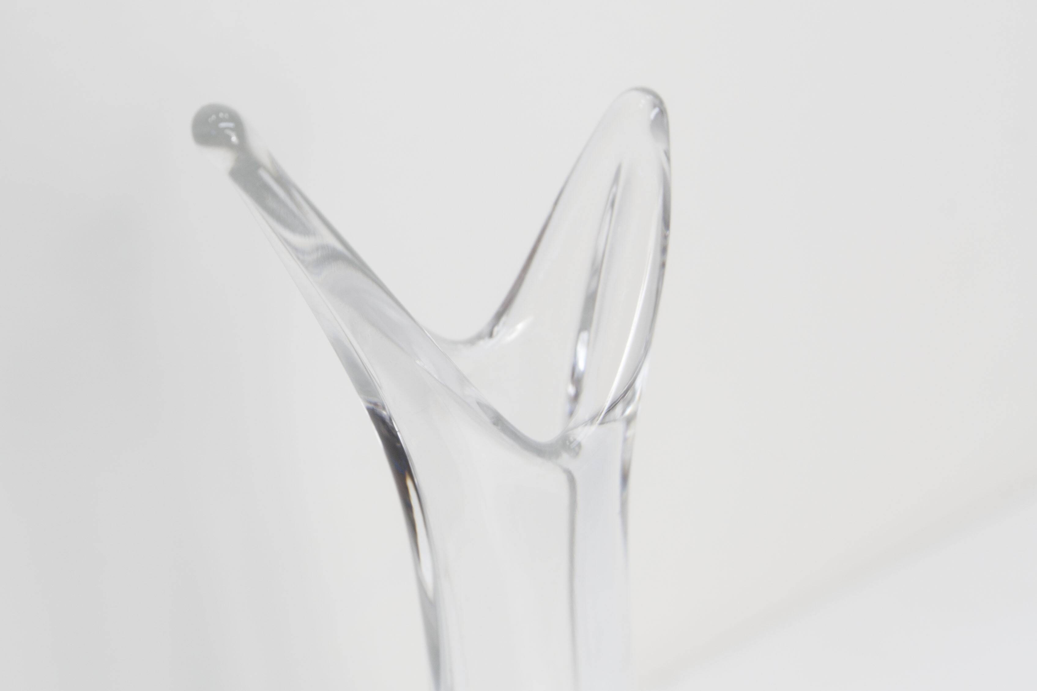 Blown crystal vase Art Vannes France 43 cm